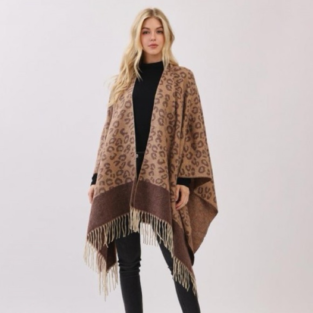 Brown Leopard Shawl